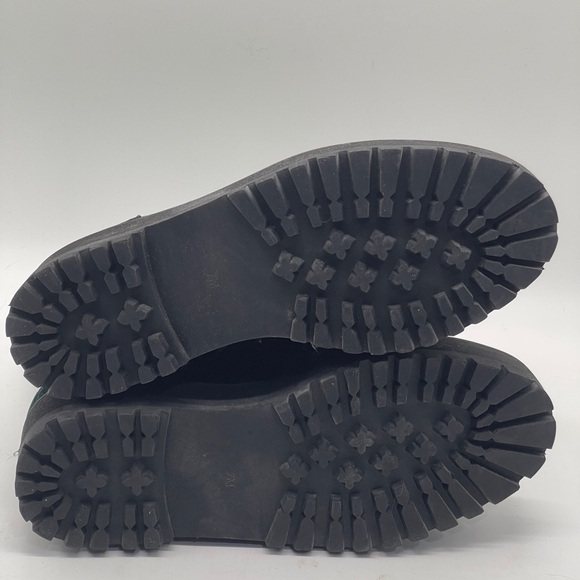 Dolls Kill Emerald Green Velvet Platform Combat Boots Goth Grunge Lace Up Size 7 - Picture 5 of 7